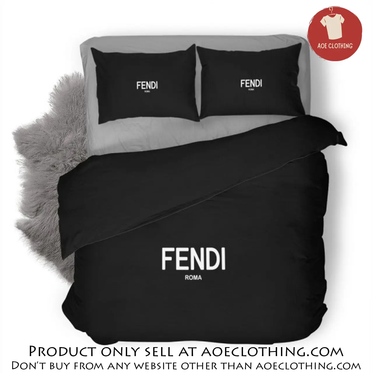 Fendi new luxury logo fashion brand premium bedding set home decor aoe0812701
